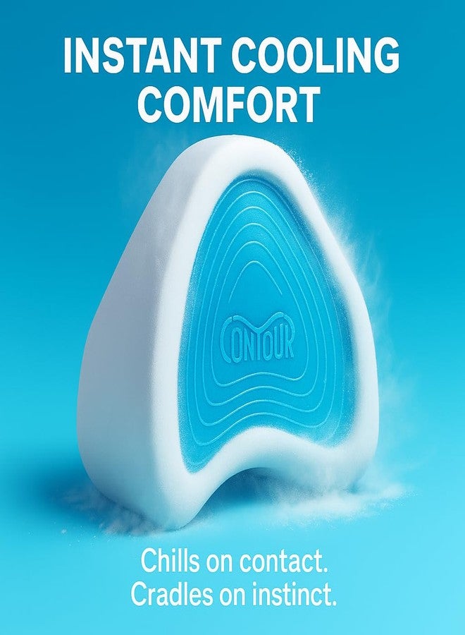 كونتور وسادة كونتور ليجاسي كول لدعم الساقين والركبتين المصنوعة من الإسفنج، مصممة خصيصًا لمن ينامون على الجانب، لتوفير راحة مهدئة للظهر والوركين والركبتين والمفاصل والأعصاب والعضلات. - Image 3